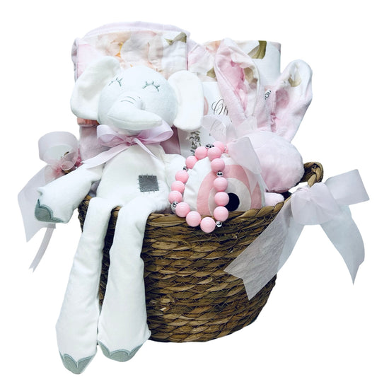Newborn Baby Girl Gift Basket - 80