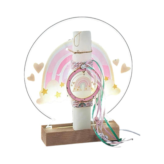 Candle & Led Light in Wooden Box