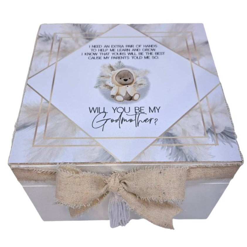"Will you be my Godmother?" Wooden Keepsake Box