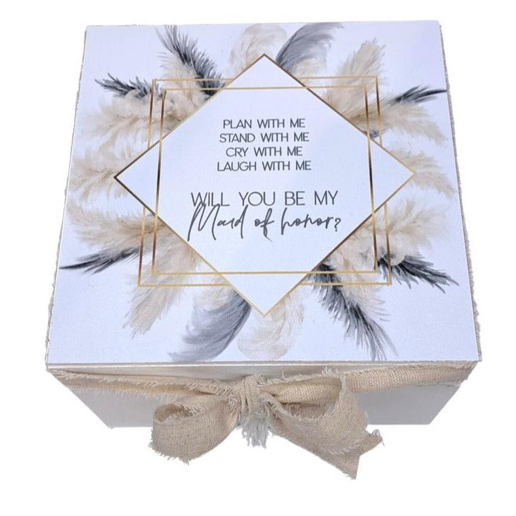 "Will you be my Maid of Honor?" Wooden Keepsake Box