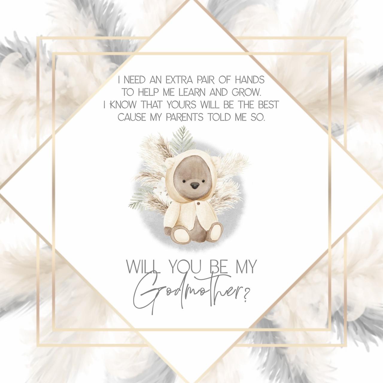 "Will you be my Godmother?" Wooden Keepsake Box