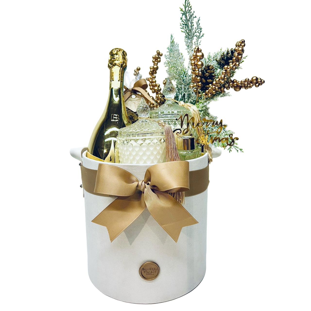 Velvet Beige Round Box (Large) – Sugar & Spice Luxury Gifts