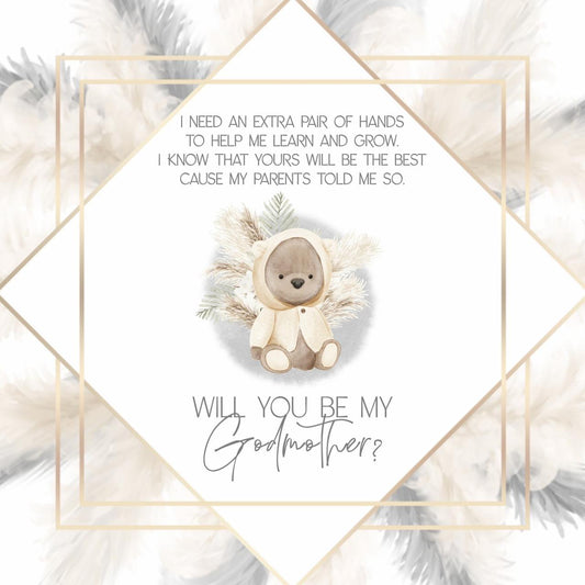 "Will you be my Godmother?"  Wooden Keepsake Box